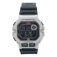 CASIO Stylish Quartz Movement 47.2*44.5*13.4mm Resin Strap Watch Black Silver Unisex Mens WS-1400H-1BVD