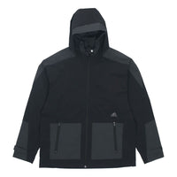 adidas Sports Training Woven Windproof hooded Logo Jacket Black H40220