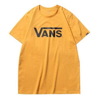 Vans Classic Logo Casual Sports Printing Short Sleeve Couple Style Yellow VN0A4MM650X