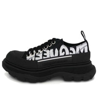 (WMNS) Alexander McQueen Tread Slick Low Lace Up Canvas Graffiti 'Black White' 676711W4RQ21006