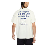 Men's Nike NAI-KE Cha Nai-Ke Cha Series Alphabet Logo Printing Round Neck Short Sleeve White T-Shirt DM8690-100