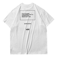 Vans Alphabet Printing Athleisure Casual Sports Short Sleeve Couple Style White VN0A4MLWWHT
