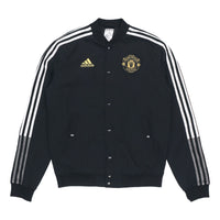 adidas Mufc Cny Bomber Series Soccer/Football Sports Printing aviator Jacket Black GU6960