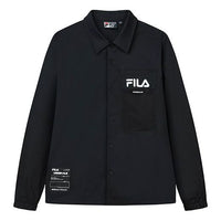 Men's FILA Alphabet Logo Athleisure Casual Sports Jacket Black F11M229402F-BK