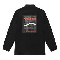 Vans Back Printing Long Sleeves lapel Jacket Couple Style Black VN0A5H8OBLK