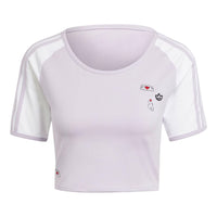 (WMNS) adidas Originals x Mickey Mouse 3-Stripes Icon For Her Baby T-Shirt Asia Sizing 'Purple' IY2269