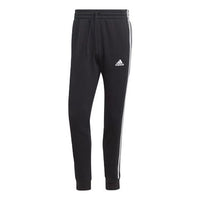 adidas Essentials Fleece 3-Stripes Tapered Cuff Joggers 'Black White' IB4030
