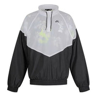 Nike SB Skateboard Splicing Half Zipper Long Sleeves Pullover Skateboard Sports Jacket Colorblock CI7106-010