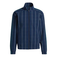 adidas originals Mw Tt Casual Stand Collar Plaid Athletics Sports Jacket Navy Blue GN3794