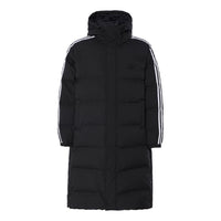 adidas Long Puffer Jacket Asia Sizing 'Black White' JD3749