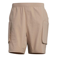 adidas Solid Color Elastic Waistband Big Pocket Shorts Khaki HD0032