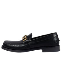 (WMNS) Gucci Leather Loafer 'Black' 700036-D3V00-1000