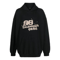 Balenciaga Hand-Drawn BB Icon Hoodie Large Fit 'Black' 620973TNVQ11059