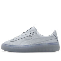 (WMNS) PUMA Basket Platform Core Light Blue/Silvery Low Board Shoes 364040-10