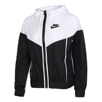 (WMNS) Nike Sports Windproof Colorblock Hooded Jacket Black White Black-white BQ4716-011