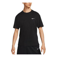 Men's Nike Solid Color Logo Printing Round Neck Pullover Short Sleeve Black T-Shirt DZ3028-010