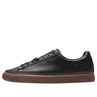 PUMA Unisex Basket Stitched Low-Top Sneakers Black/Brown 368387-03