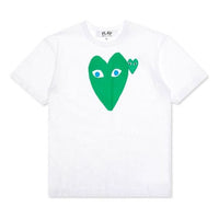 COMME des GARCONS PLAY Blue Eyed Green Heart Tee 'White' AZ-T090-051-1