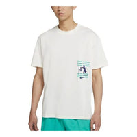 Nike Printing Basketball Sports Round Neck Short Sleeve White DJ1577-901