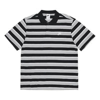 Nike Club Striped Polo Shirt 'Black Grey' FN3897-010