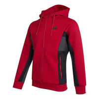 adidas St Kn Spcr Jkt Contrasting Colors Pocket Knit Sports hooded Logo Jacket Red H39240