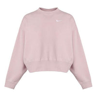 (WMNS) Nike Sportswear Solid Color Fleece Round Neck Pullover Champagne Color Hoodie CK0169-645