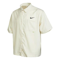 Men's Nike Sportswear Logo Single Breasted Solid Color Short Sleeve Lime Shirt DX6308-244