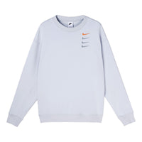 Men's Nike French Terry Swoosh 4 Embroidered Round Neck Sports Pullover Autumn White Gold Color DB9408-043