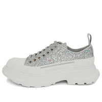 (WMNS) Alexander McQueen Tread Slick Glitter Low Sneaker 'Silver' 666805W4JF58286