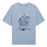 Li-Ning Floral Cartoon Graphic T-shirt 'Blue' AHSS753-2