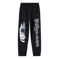 HERON PRESTON Flaming Skull Sweat Pants 'Black White' HMCH027F22JER0011001