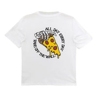 Men's Vans Skeleton Pizza Cartoon Printing Casual Round Neck Short Sleeve White VN0A5F3SWHT