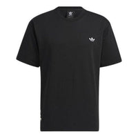 adidas originals Sports Leisure Back Print Round Collar Short Sleeve Men's Black HC6923