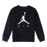 (GS) Air Jordan Jumpman Fleece Crewneck Sweatshirt 'Black White' HA5072-023
