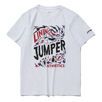 Li-Ning Printing Casual Sports Loose Round Neck Short Sleeve 'White' AHSQ389-1