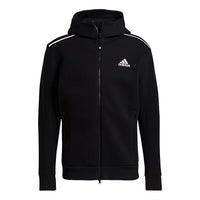 adidas M Zne Hood Logo Printing Sports Hooded Jacket Black GT9780
