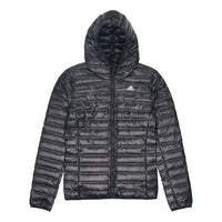 adidas MENS Casual Sports Hooded Down Jacket Black BQ7782