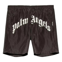 Palm Angels Curved Logo Swim Short 'Black White' PMFA005S21FAB0011001