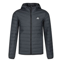 adidas Varilite 3s H J Stay Warm Outdoor logo hooded down Jacket Black DZ1420