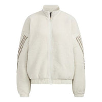 (WMNS) adidas Solid Color Zipper Stripe Casual Jacket Bauxite Brown HM7456