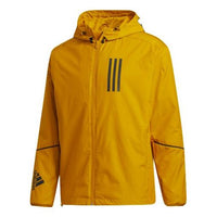 adidas W.N.D. hooded Sports Stylish Jacket Gold Color GF3968