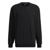 Men's adidas neo Ce C+ Swt Embroidered Logo Pullover Round Neck Sports Black H14216