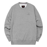 Men's Jordan Fleece Lined Athleisure Casual Sports Long Sleeves Solid Color Embroidered Pullover Gray DN7957-091