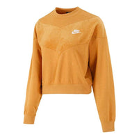 (WMNS) Nike As Nike Sportswear Hrtg Crew Velour Plus Fleece Round-neck Swea Orange CZ1877-712