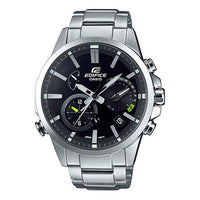 CASIO Solar Powered EDIFICE Waterproof Sports Stainless Steel Strap Quartz Sapphire Crystal Mens Black Analog EQB-700D-1A