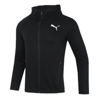 PUMA Running Sports Training Knit hooded Logo Jacket Black 846341-01