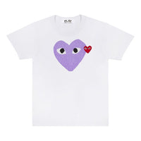 COMME des GARCONS PLAY Red Emblem Heart T-Shirt 'White/Purple' AZ-T106-051-1