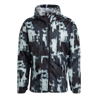 adidas Urban Aop WR Outdoor Sports Windproof Hooded Jacket Black GM4375