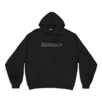 Balenciaga Caps Destroyed Hoodie 'Black' 659403TKVB61781