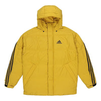 adidas 3st Puffy Dwn J Casual Sports Stay Warm hooded down Jacket Yellow H20757